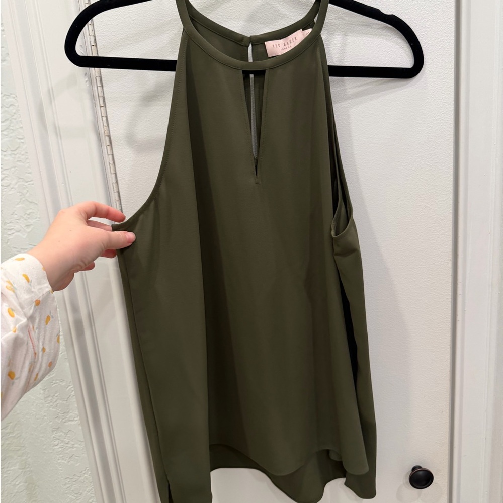 Ted Baker Dark Green Sleeveless Blouse